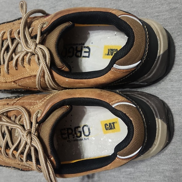 CATERPILLAR Men's Brown Leather Composite Toe Work Shoes Sneakers Low-Top Boots - Picture 11 of 17